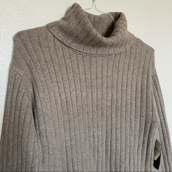 Abercrombie & Fitch Turtleneck Sweater Dress Knit Brown Taupe Women’s XS - Picture 3 of 8